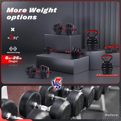 Adjustable Dumbbells, 10/25/35/55/70/90lbs Free Weight Set with Connector