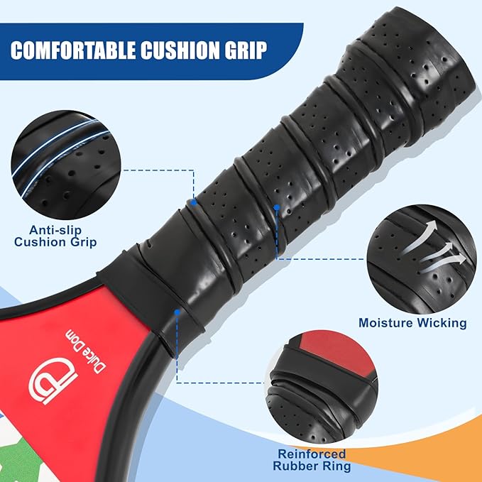 DULCE DOM Pickleball Paddles 2/4 with 4 Pickleball