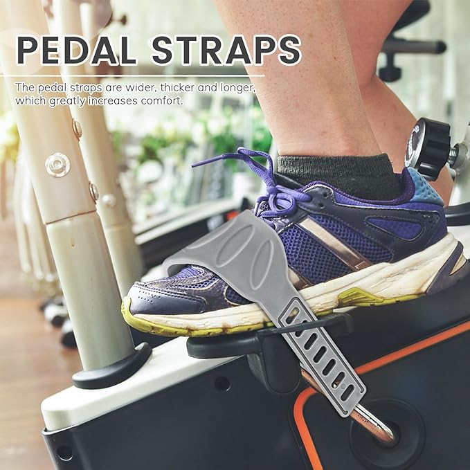 Exercise Bike Pedal Straps, Heavy Duty Adjustable Length Universal Pedal Strap Fits Most Bike Pedals Exercise Bike Bicycle Cycle for Home or Gym