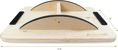 ProsourceFit Wooden Rocker Balance Board Anti-Slip Core Trainer 17.5in (39.5cm) for Physical Therapy, Exercise, Stability Training, Ideal Standing Desk Balance Board, Black