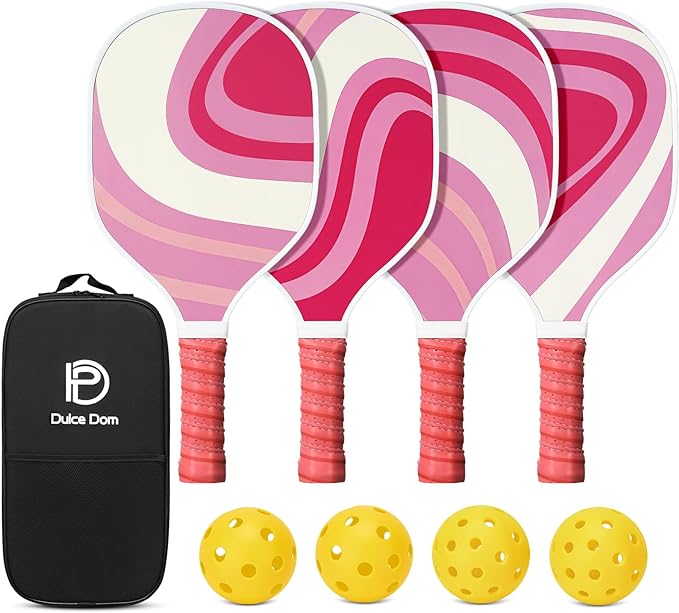 DULCE DOM Pickleball Paddles 2/4 with 4 Pickleball