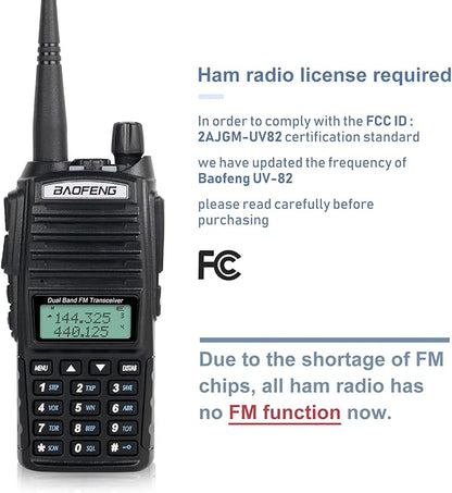 BaoFeng UV-82 High Power BaoFeng Radio Ham Radio 2800mAh Battery Kits(1 Pack-Black)