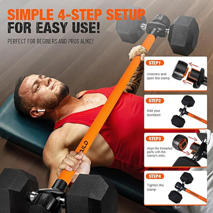 Dumbbell Converter, Convert Dumbbells to Barbell Set, Weight Bar for Bench Presses, Squats, Hip Thrust, Deadlifts, Home Weightlifting and Strength Training, Up to 300lbs, Versatile Home Gym Equipment