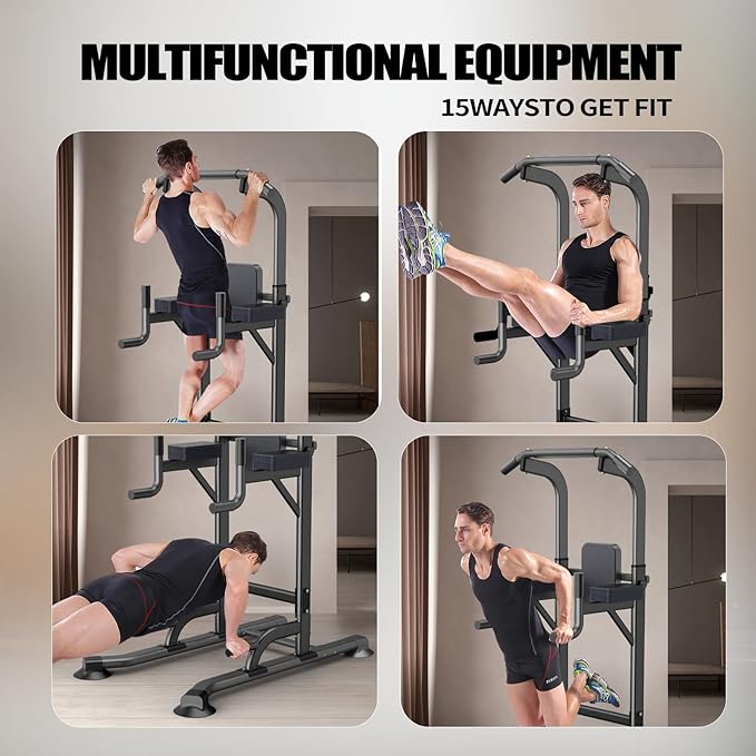 Power Tower Adjustable Height Pull Up & Dip