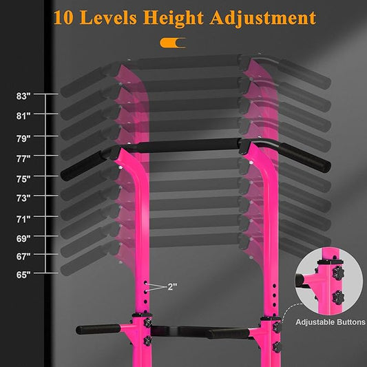 DlandHome Power Tower Dip Station Pull Up Bar