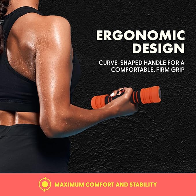 SQUATZ 2 LB Dumbbells Set of 2 - Compact Weight Dumbbells - Versatile Dumbbells for Women - Comfortable Foam Grip - 1kg Dumbbell Set