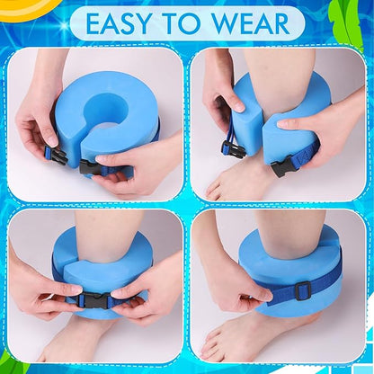 Water Aerobics Set for Aquatic Exercise 2 Pcs Foam Dumbbells 2 Pcs Foam Aquatic Cuffs Ankle Arm Pool Resistance Fitness Equipment Weights Equipment for Training Water Workouts
