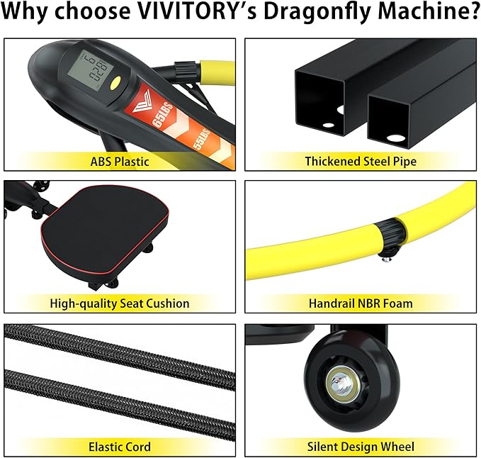 VIVITORY 4-in-1 Multi-Functional Rowing Machine AB Workout Machine, Core & Abdominal Trainers, Adjustable Dragonfly Machine, Strength Training Full Body Workout, Home Gym Fitness Equipment