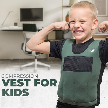 Weighted Vest For Kids - Adjustable Compression Vest With Six Removable Weights Included - Breathable Snug Fit Design