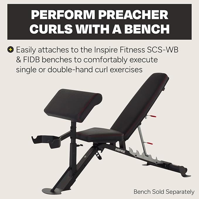 Inspire Fitness Preacher Curl Attachment - Bench Attachment FT1 Bench