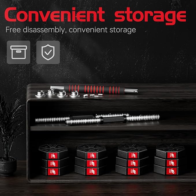 Adjustable Weights Dumbbells Set, 44Lbs 66Lbs 88Lbs 3 in 1 Adjustable Weights Dumbbells Barbell Set, Home Fitness Weight Set Gym Workout Exercise Training with Connecting Rod for Men Women