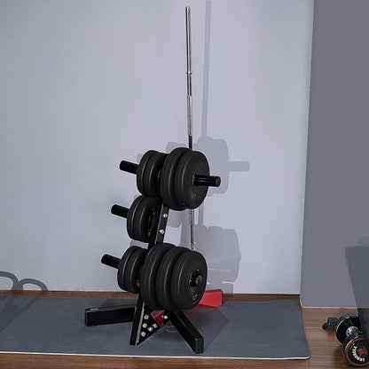 VEVOR Weight Plate Rack, L Frame Weight Plate Tree for 2-Inch Weight Plates, Standard Weight Plate Tree, 500 lbs Load Capacity Weight Storage Holder, Home Gym Barbell Rack Storage Stand, Black & Red