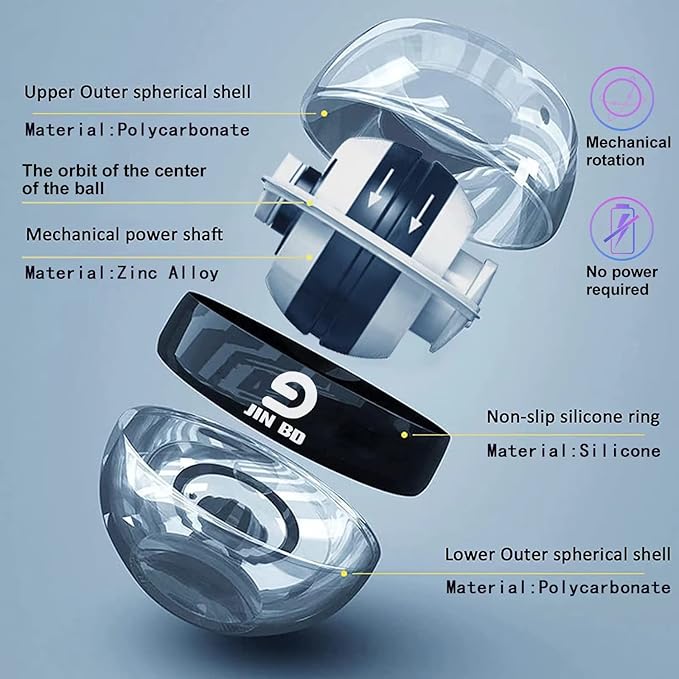 Wrist Trainer Ball Auto-Start Wrist Strengthener Gyroscopic Forearm