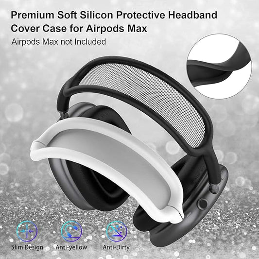 for AirPods Max Case Headband Case Cover,Headband Cover Protector,Soft Silicon No-Yellow Sweatproof Washable Cushion/Top Pad Protector Sleeve Cover for Airpods Max Accessories-Clear White