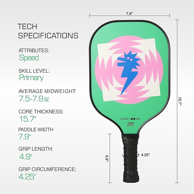 Fun Pickleball Paddles Set of 2 Pink and Green