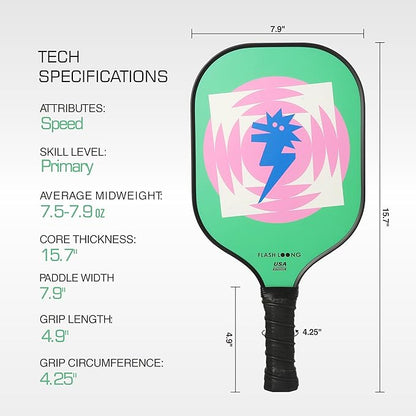 Fun Pickleball Paddles Set of 2 Pink and Green