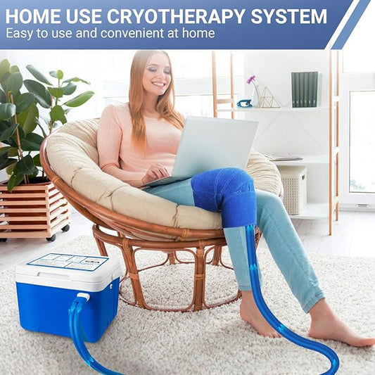 Ice Machine for Knee After Surgery with Digital Timer, Cold Therapy Machine 9 Quart Pain Relief Universal Cryotherapy System with Powerful Pump Compression Pad for Knee, Elbow, Ankle, Back