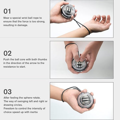 Wrist Trainer Ball Auto-Start Wrist Strengthener Gyroscopic Forearm