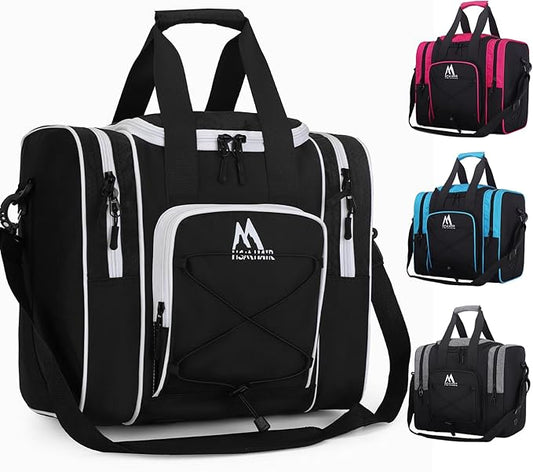Bowling Ball Bag for Single Ball, Bowling Tote with Padded Holder,Fits Shoes up to Men’s Size 14, Carry Bag for Bowling Accessories