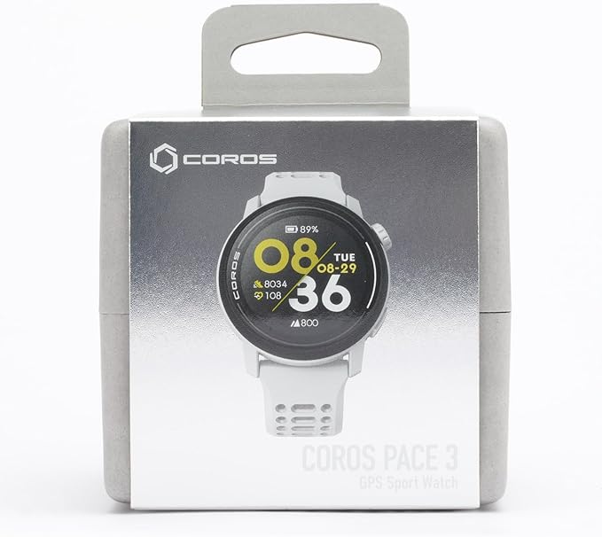 COROS PACE 3 GPS Sport Watch–Lightweight, Comfortable Running Watch, 17-Day Battery Life, Accurate GPS, Heart Rate Monitor, Navigation, Sleep Tracking, Training Plan, Run, Bike, and Ski-White Silicone
