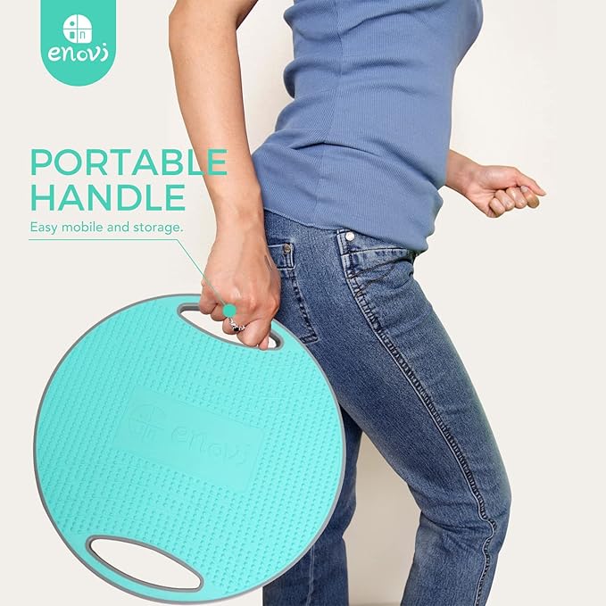 Turquoise Balance Board, Wobble Board, For Standing Desk, Physical Therapy and Core Training, Home Gym, 360° Rotation Non-Skid Balance Trainer