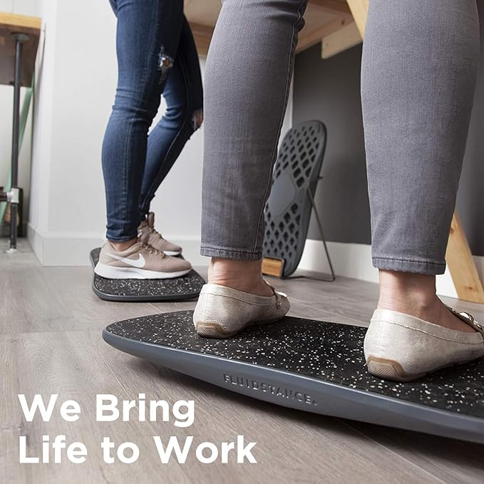 FluidStance Plane Standing Desk Balance Board - 360 Degree Rocker for Fatigue and Exercise - Sustainably Made, Anti-Slip Wobble Board - Premium Desk Accessories