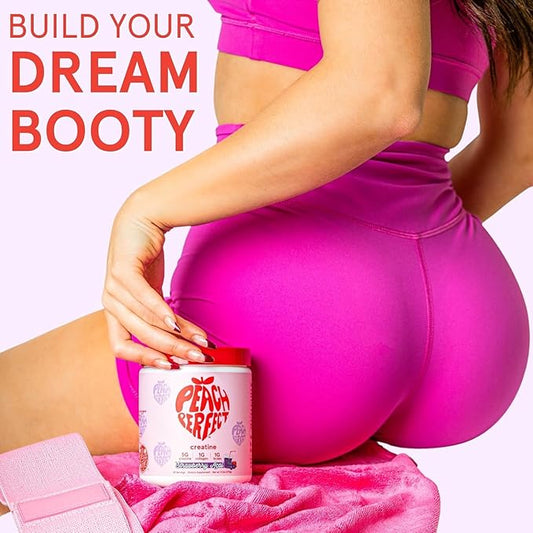 Creatine Monohydrate Powder, Glute Builder Creatine for Women with Collagen, BCAAs, 5g Vegan Micronized Creatine per Serving, for Energy, Muscle Support, 30 SVG, Unflavored