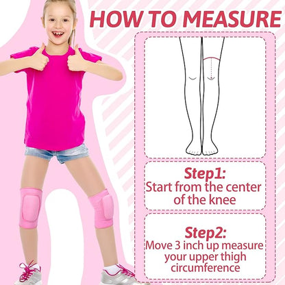 Hungdao 3 Pairs Volleyball Knee Pads for Kids Soft Breathable Brace Non Slip Padded Sponge Knee Support for Girls Boys Dance, Football, Skating, Running, Youth Sports
