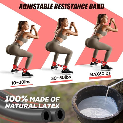 Ankle Resistance Bands with Cuffs for Working Out, Resistance Bands for Women, Exercise Bands for Leg and Glute, Booty Workout Equipment for Kickbacks, Butt and Hip Training, Ankle Weights Bands Set