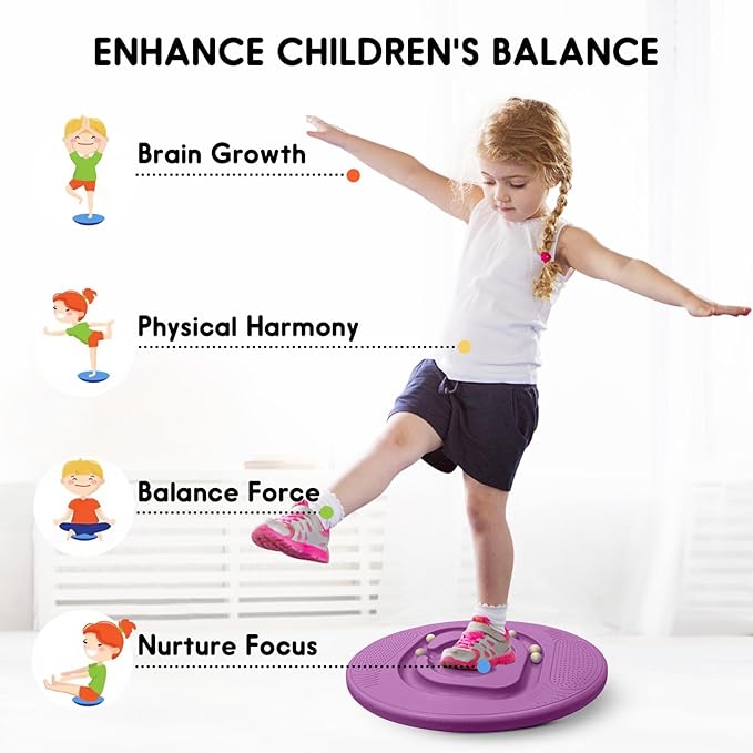 Wobble Board for Kids Plastic Balance Board Rocker Maze Board with 5 Balls Toddler Physical Therapy Toy
