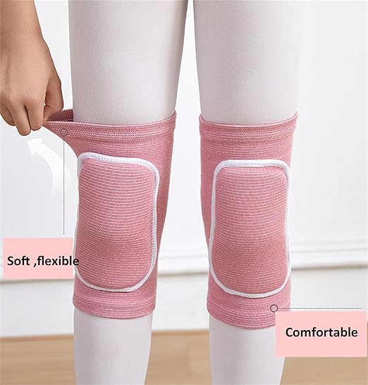 YYaaloa Knee Pads Sponge Knee Brace Breathable Flexible Elastic Knee Support for Volleyball, Dancing, Football, Yoga, Basketball, and Skating (Dark Pink 1Pair, Medium)
