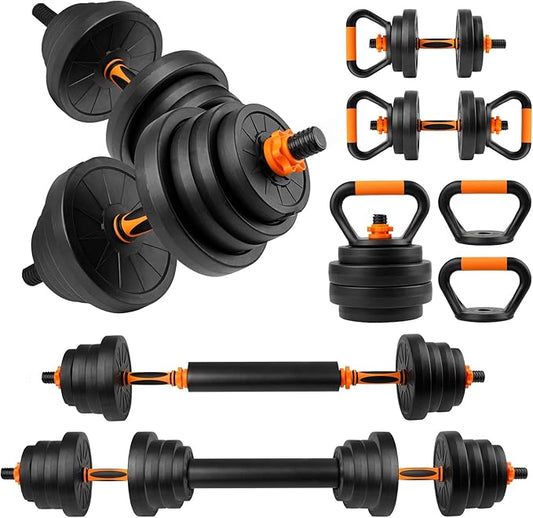 Adjustable Weights Dumbbells Set, 22/33/44/55/66/88lbs Free Weights Dumbbells Set with 4 Mode, Weight Set for Home Gym, Used as Kettlebells, Barbell, Push up Stand, Workout, Suitable Men and Women