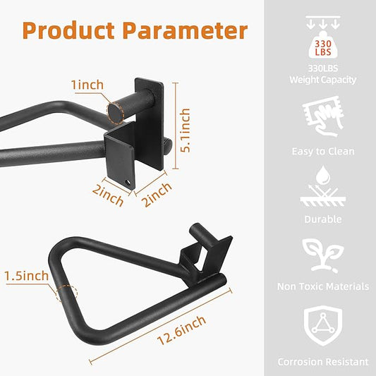 Dip Bar Attachment for Squat Rack, Multi Grip for Strength Training, Pull up, Push up 2x2 inch Power Cage Squat Rack, Pair