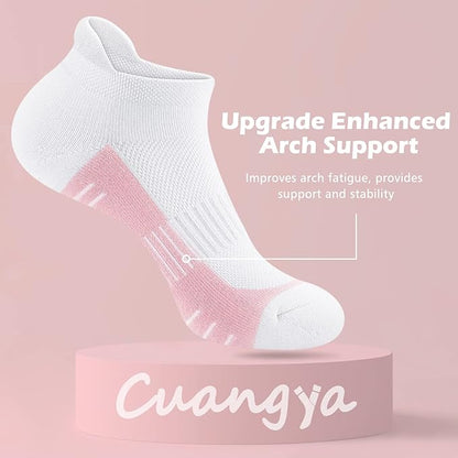Ankle Socks Women Athletic No Show Socks Running Comfort Cushioned 5-Pairs