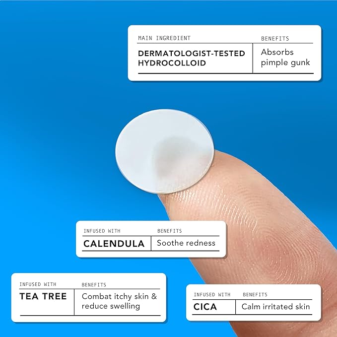 AVARELLE Pimple Patches for Face | Hydrocolloid Acne Patches for Covering Blemishes | FSA HSA Zit Patches with Tea Tree, Calendula, & Cica | HSA Store Eligible Items (10-14 mm, 80 Count)
