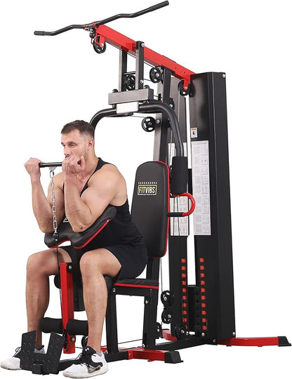 Home Gym, Multifunctional Workout Equipment with Leg Press, Exercise Equipment for Home with Pulley System