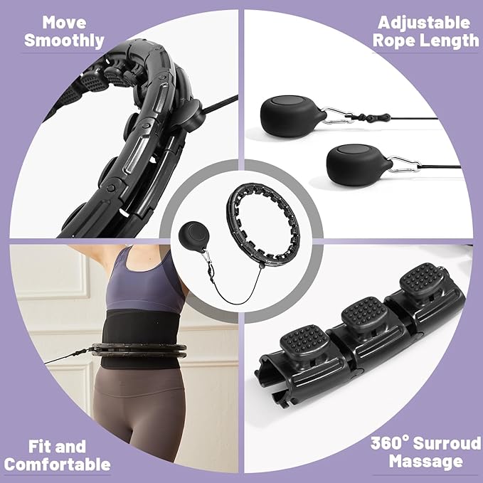 Weighted Fit Hoop Plus Size for Adult Weight Loss 32 Detachable 2 in 1, Great