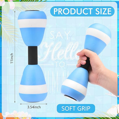 Water Aerobics Set for Aquatic Exercise 1 Pair Neoprene Swimming Glove 2 Pcs Foam Aquatic Dumbbells Water Weights Equipment Pool Resistance Fitness Equipment for Training Workouts