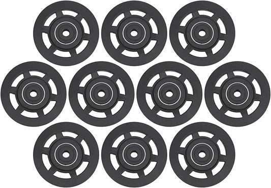 10 Pcs 95mm Universal Nylon Bearing Pulley Wheel Replacement Black for Gym Fitness Equipment Combination Fitness Products