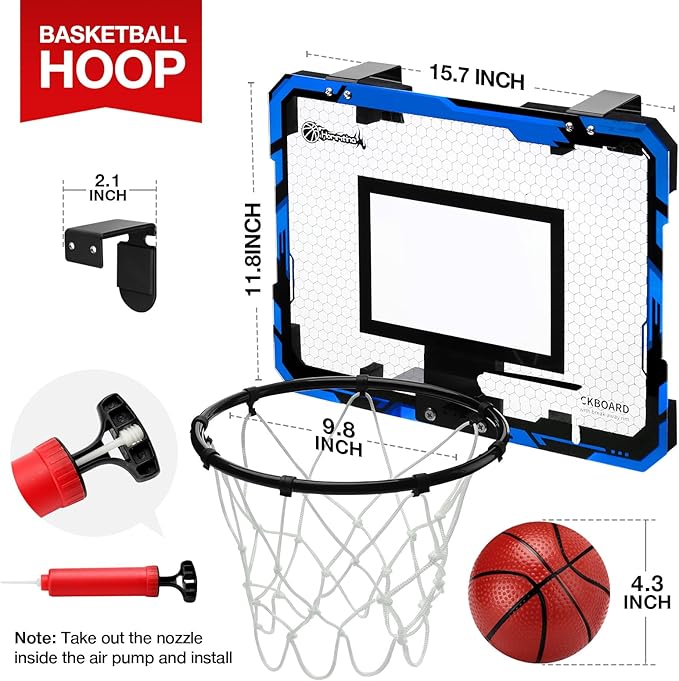 Hommtina Basketball Hoop Indoor Mini Basketball Hoop 3 Balls,