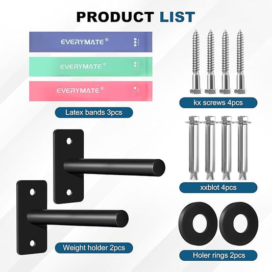 Weight Plate Holder, Wall Mounted Weight Rack Storage for Olympic Weight Plate,Home Gym Organizer