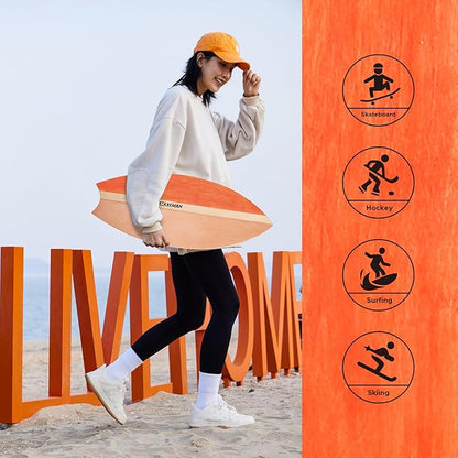 XCMAN Surf Balance Board Trainer with Roller Wooden Exercise Balancing Stability Trainer - Non Slip Surface for Adults Kids|Balance Board for Surfing,Snowboarding,Skateboarding,Hockey,Yoga Training