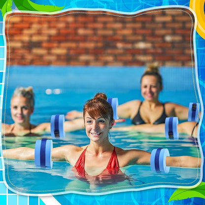 Water Aerobics Set for Aquatic Exercise 2 Pcs Foam Dumbbells 2 Pcs Foam Aquatic Cuffs Ankle Arm Pool Resistance Fitness Equipment Weights Equipment for Training Water Workouts