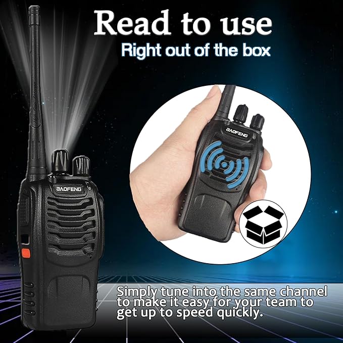 BAOFENG 888S Walkie Talkies Long Range for Adults Earpieces,16 Channel (3Pack)