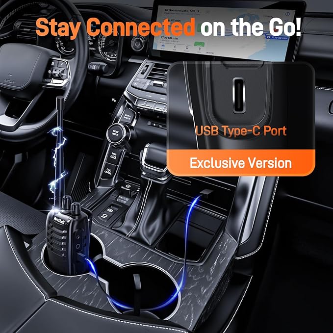 Rechargeable Long Range Two-way Radios with Earpiece 6 AR-5 Walkie