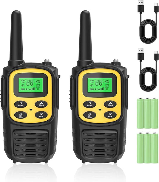 Rechargeable Walkie Talkies 22 Channels,Long