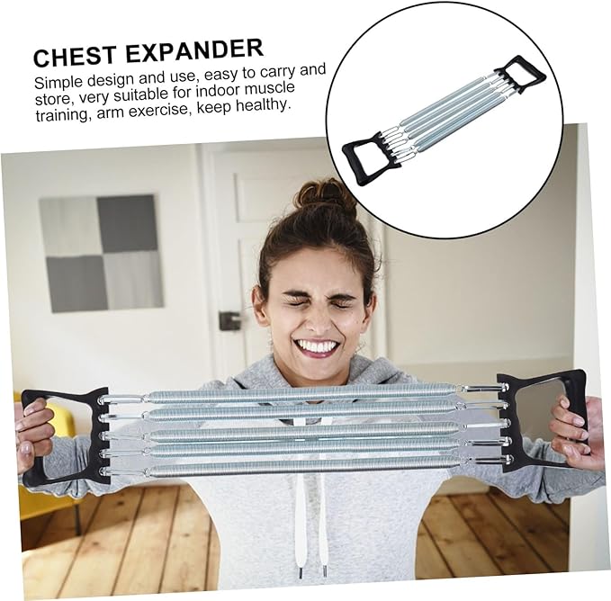 Kisangel 1pc Spring Chest Expander Arm Strength Exercise 5 Springs