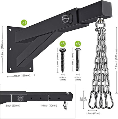BeneLabel Wall Mount Heavy Bag Hanger, Heavy Duty Punching Bag Stand, Boxing Bag Bracket for Home Gym Indoor Outdoor, 800 LB Capacity