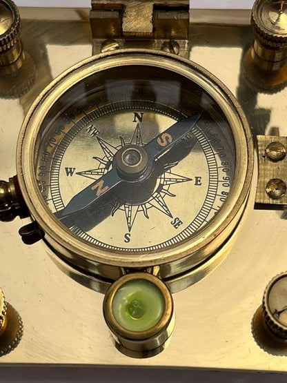 3" Brass Nautical Pocket Sundial Compass for Hiking