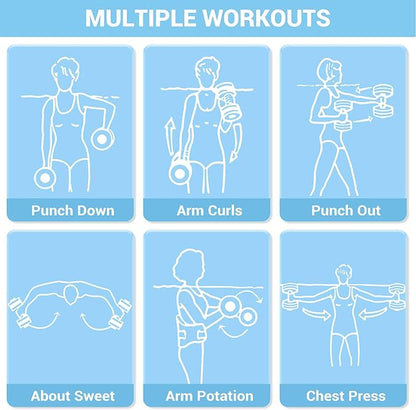 Sportneer Water Weights Aquatic Exercise Dumbbells Water Dumbbell Aerobics Workouts Set of 2 EVA Foam Pool Weights Dumbbells Set Aqua Fitness Barbells Equipment for Water Aerobics Weight Loss